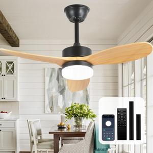 Finktonglan 36" Ceiling Fans with Lights and Remote Control, Black Farmhouse Ceiling Fan for Indoor and Outdoor, DC Motor Ceiling Fans with Two Rods for Patio, Living Room, Dining Room (Brown) Finktonglan 36" Ceiling Fans with Lights and Remote Control, Black Farmhouse Ceiling Fan for Indoor and Outdoor, DC Motor Ceiling Fans with Two Rods for Patio, Living Room, Dining Room (Brown)