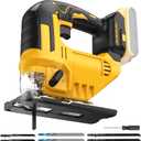 Cordless Jig Saw for Dewalt 20v Max Battery, Brushless Orbital Jigsaw, 0- 45 Bevel Cuts, 3 Orbital Settings with LED Light for Straight Curve Circle Cutting (No Battery)