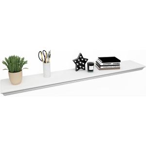 WELLAND 8" Deep Floating Shelves Wall Mounted Shelf (White, 48inch)