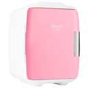 Cooluli Mini Fridge for Bedroom - Car, Office Desk & Dorm Room - Portable 4L/6 Can Electric Plug In Cooler & Warmer for Food, Drinks, Skincare Beauty & Makeup - 12v AC/DC & Exclusive USB Option, Pink