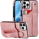 Amazon.com: NKECXKJ Design for iPhone 16 Pro Max Phone Case with Adjustable Wrist Strap Kickstand Credit Card Slot Shockproof Hybrid Rugged Protective Cover for iPhone16ProMax 16promax Women 6.7 inch Rose Gold : Cell Phones & Accessories