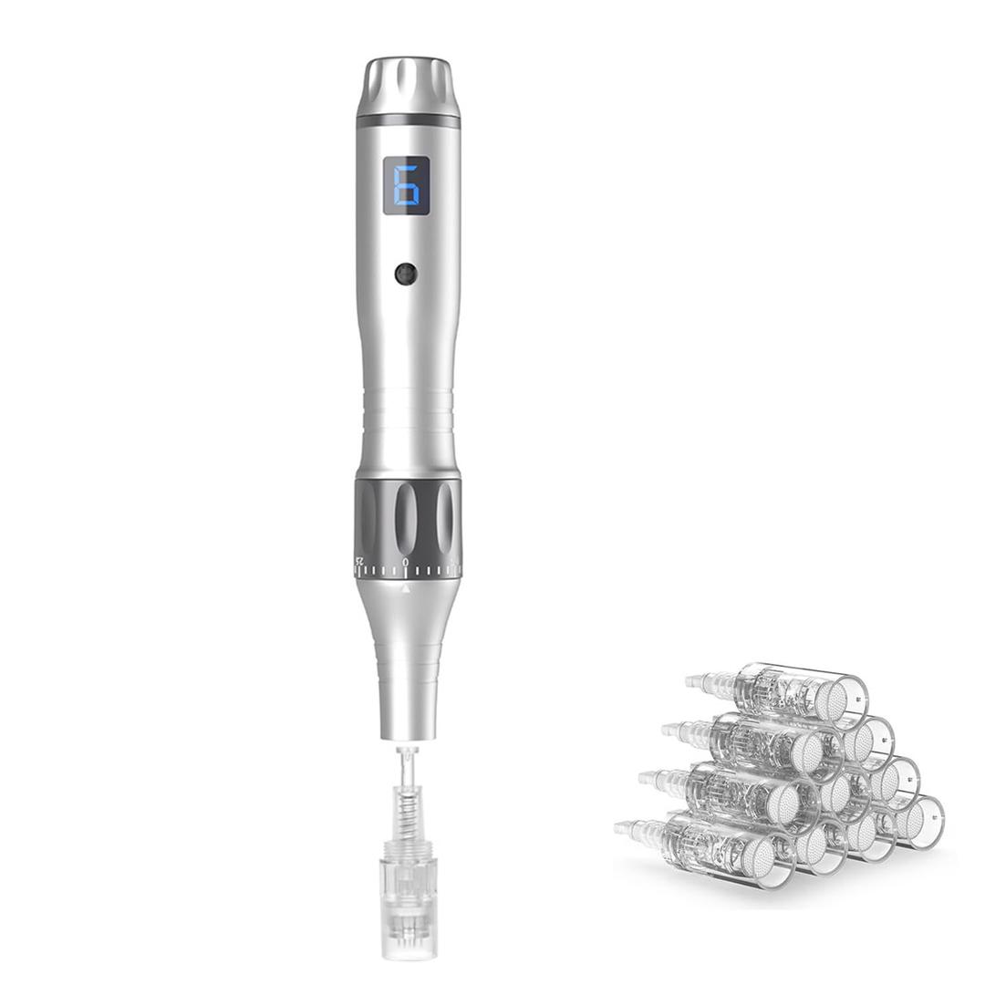 Derma Roller Pen 0.25mm, Microneedling Pen for Hair Face Scalp Beard Skin Care At Home Use