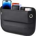 Car Seat Gap Filler, Universal Premium Leather Front Seat Side Organizer, Car Storage Box for Holding Phone, Sunglasses, Keys, Car Accessories fit Auto SUV Truck (Black, Driver's Seat) (1 Pack)