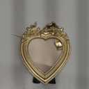 Aispama Cute Picture Frame with Heart Shape,HandCrafted Resin Vintage Ornate Style Picture Frames for Wall or Tabletop Display, Antique Gold 4x4 Inch Resin Photo Frame for Home Décor