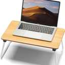 FISYOD Foldable Lap Desk, Laptop Bed Desk, Portable Bed Table, Laptop Stand for Bed & Couch, Lightweight & Mini - Oak
