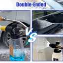 Tool Daily Foam Cannon Dual-Connector Accessory, Pressure Washer Double Tip Attachment for Soap Cannon, 5 Pressure Washer Sprayer Nozzles, 1/4" Quick Connect
