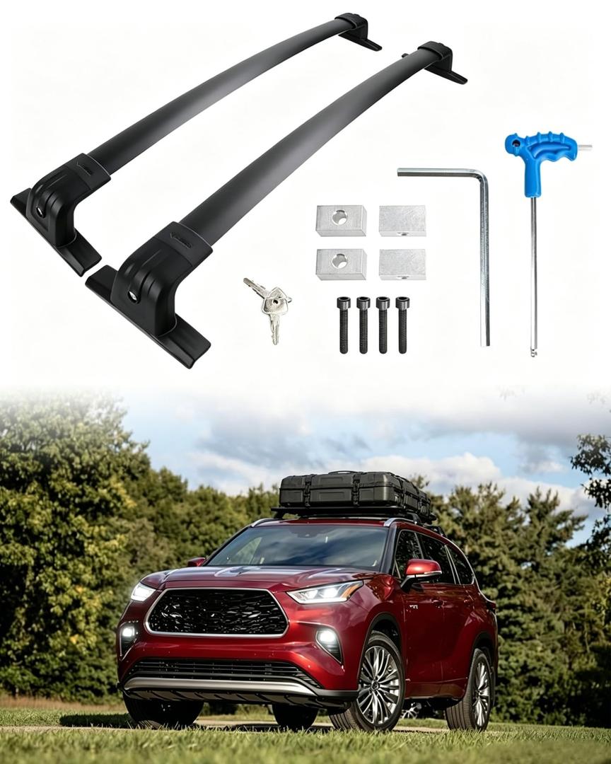 Upgraded 300LB Aluminum Roof Rack Cross Bars for Highlander 2020-2026