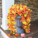 Hibiscus Fall Flowers Artificial for Decoration, 2pcs Silk Hibiscus Trailing Vines Fake Hanging Flowers Plants Realistic UV Resistant Faux Flower for Outside Planters Porch Patio Yard Indoor, Mix (Fall Orange Yellow)