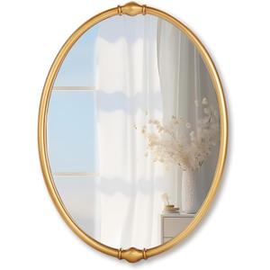 SIMON'S SHOP Gold Bathroom Mirror, Oval Bathroom Vanity Mirror, Brushed Gold Mirror for Wall, 24 x 32 inch