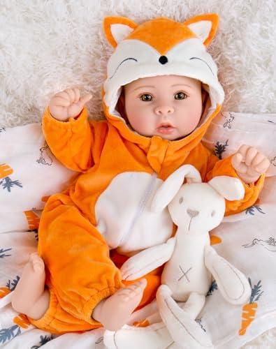 Aori Baby Dolls - 17 Inch Real Life Doll with Ultra Soft Body & Fox Outfits for Girls 3+ | Pretend Play, Adoption Day, Photography Prop, Collectible