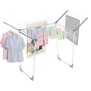 Unkqan Clothes Drying Rack, Foldable Laundry Rack for Indoor Outdoor, 10pcs Sock Clips, Collapsible Space-Saving Drying Rack for Clothes Towels Dolls, White