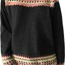 MakeMeChic Women's Long Sleeve Grandma Sweater Crew Neck Vintage Knit Cozy Pullover Tops, Medium