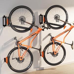2-Pack Swivel Bike Rack Wall Mount, Bike Hangers for Garage, Space-Saving Vertical Bike Holder, Holds up to 77 lbs, Bicycle Wall Hanger Storage, No Heavy Lifting Required Indoor Hanging Bike Rack