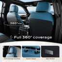 Coverado Waterproof Faux Leather Seat Covers Full Set for Ford F150 2015-2026 SuperCrew & F250 F350 F450 2017-2026 Crew Cab, Compatible with XL XLT Lariat King Ranch, Blue Interior Truck Accessories