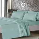 Mueller Luxury 6 Piece Queen Sheet Set - Ultra-Soft 1800 Series, Cooling & Breathable Hotel Quality Bed Sheets, Deep Pocket up to 16" - Hypoallergenic, Wrinkle-Resistant, Oeko-TEX, Light Teal