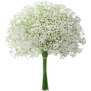 Babys Breath Artificial Flowers, 30 pcs White Flowers Artificial Real Touch Faux Flowers Bouquet Look Real Fake Flowers for Wedding Party Home Garden Tables Centerpieces Office Arrangements Decoration