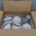 Meooeck 6 Pack Black and White Party Decor 6'' Glitter Black and White Ornaments Graduation 2025 Classroom Decoration Plastic Hanging Ornaments for Birthday Wedding Bridal Shower