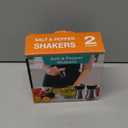 Salt Shakers and Pepper Set,4 oz Glass Bottom Salt Pepper Shaker with Stainless Steel Lid for Kitchen Gadgets Cooking Table, RV, Camp,BBQ Refillable Design (Silver)