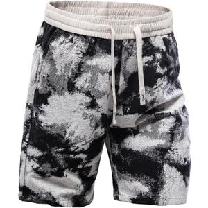 Mylldey Mens Shorts Casual Relaxed Fit Men's Walk Elastic Waist Drawstring Flat Front Shorts (Black, XL)