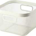 AJIODA Metal Mesh Steel Baskets, Household Wire Storage Organizer Bin Garden Harvest Basket Multi-functional Fruit Baskets with Handles for Kitchen Bathroom Picnic Shopping Decor Cabinet Home, Beige