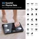 NUTRI FIT Scale for Body Weight Digital Bathroom Smart Scale with Bluetooth for BMI, Body Fat, Muscle Mass, 20 Body Composition Analyzer Health Monitor Sync Apps 330lbs, Batteries Included (Inky Black)