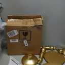 QENUIITEA Set of 3 Gold Cake Stands, Metal Round Cake Holder Dessert Pie Pizza Display Stand 8" 10" 12" Serving Tray Decoration for Wedding Celebration Party Birthday Baby Shower