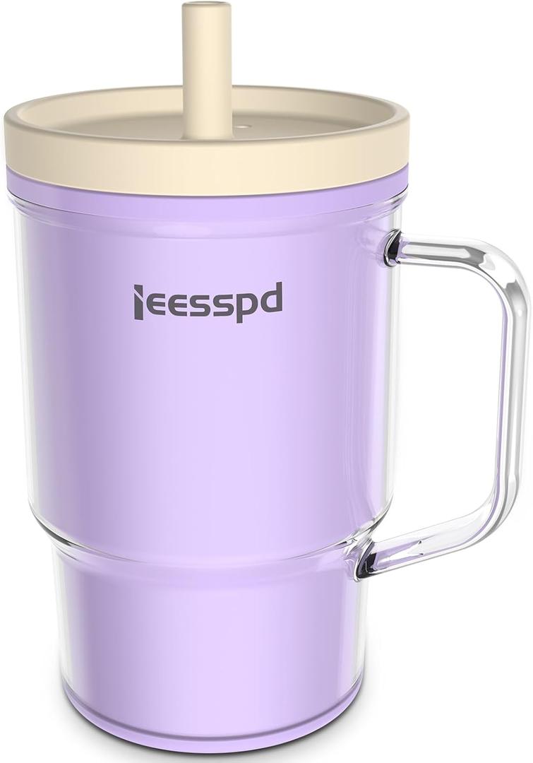 Toddler Cups  9 oz Adorable Miniature Tumbler with Leak-Resistant Straw and Toddler-Friendly Handle, Encourages Hydration, Easy to Clean, Sippy cups for Toddlers 1-3BPA Free silicone (Lilac)