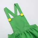 Brothers Costume for Girls Dress up Halloween Cosplay Outfit with Hat (Green)