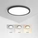 9 Inch LED Flush Mount Ceiling Light Fixture, 3500K/4500K/6000K Wall Switch Adjustable Ceiling Light,1800LM Ultra Thin Black Round Lamp,18W Ceiling Lamp for Bedroom Kitchen Bathroom Living Room