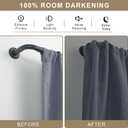 1 1/8 Inch Diameter Room Darkening Curtain Rods 110-160, Heavy DutyWindow Wrap Around Drapery Rod with Aluminum Bracket, All Accessories, Wall Mounted Ceiling Mounted, Adjustable Length, Matte Black