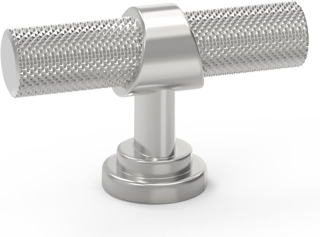 10 Pack Cabinet knurled Knobs Brushed Satin Nickel Kitchen Cabinet Knobs Aluminum and Zinc Alloy Drawer Pulls Solid Cabinet Hardware (1.38'' Diameter(35mm)