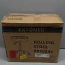 KKTONER Rolling Stool Chair PU Leather Height Adjustable Round Stool with Wheels Chair for Salon Spa Drafting Small (Black)