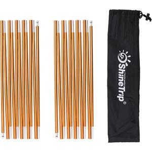 Azarxis Tent Poles Aluminum Tent Rod Replacement Camping Accessories, Multifunction Lightweight Tent Poles Repair Kit, 7001 Series Aircraft-Grade Aluminum (13.25ft (404cm), #02 Gold)