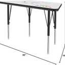 Correll 30"x60" Trapezoid Shaped, Classroom Dry Erase/Markerboard Top Activity Table, Height Adjustable (19"-29), White Durable High Pressure Laminate, School Furniture, Made in The USA