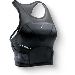 Storelli Womens Bodyshield Crop Top, High-Impact Chest and Rib Protection for Female Soccer Goalkeepers and Players (X-Small, Black)