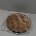 Round Decorative Tray Wood Bathroom Counter Organizer Farmhouse Kitchen Decor Wooden Riser for Soap Dish, Perfume, Candle, Sponge, 12" - Walnut