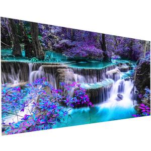 YALKIN 5D Diamond Painting Kits for Adults DIY Large Waterfall Full Round Drill (35.5 x 15.7 inch) Pictures Arts Paint Kits Diamond Painting Kits for Home Wall Decor