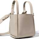 Women's PU Leather Bucket Bag - Lightweight Handbag with Detachable Strap for Work, Travel, and Daily Use (Milk Apricot)