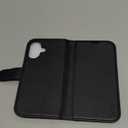 TUCCH Compatible with iPhone 16 Wallet Case, RFID Blocking 4 Card Holder Kickstand [Shockproof TPU Interior Shell], PU Leather Magnetic Closure Protective Flip Phone Cover, Black