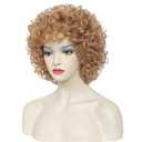 Women's short curly wig, 70s disco style afro wig, wig for Halloween cosplay and parties (Strawberry Blonde, w8016-2730, 5 x 6.2 x 5 inc)