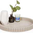 Oval Tray for Coffee Table Decor, 13" Resin Coffee Table Trays, Table Centerpieces Decorative Tray for Home Decor, Modern Decorative Centerpiece Trays, Beige Resin (13" x 9.5" x 1.5")