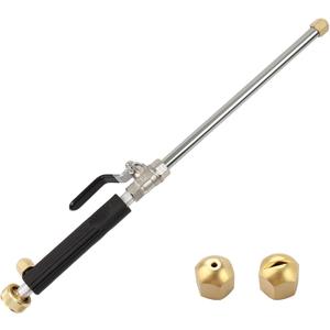 High Pressure Power Washer wand, Hydro Jet Water Hose Nozzle,Watering Sprayer Cleaning Tool, Wand Lance for Gutter Patio Car Pet Window Glass Black