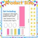 Maitys 500 Sheets Paper Chain Strips and Mirror Star Garland 13 Feet Paper Crafts Banner with Double Sided Tape for Crafting Birthday Wedding Festival Theme Party Decor (Candy,0.79 x 8.27 Inches)