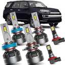 AWALITED Fits for 2010-2020 Toyota 4Runner High Low Beam Fog Lights Bulbs Combo Pack, 6000K White Plug-and-Play Super Bright Bulbs, Pack of 6