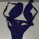Women's Sexy Halter Cutout Brazilian Bikini Sets Swimsuit One Piece Swimsuits Blue, SIze M