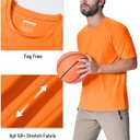 TACVASEN Men's Rashguard Shirts Short Sleeve UPF 50+ Sun Protection SPF T-Shirt Quick Dry Fishing Swim Athletic Tops (Orange, S)