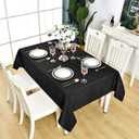 Black Rectangle Tablecloth Waterproof Stain Resistant Wrinkle Free Table Cloth 210GSM Polyester Wipeable Table Cover for Party, Banquet, Indoor and Outdoor - Rectangular/Oblong, 60 x 120 inch