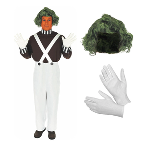 fun shack Mens Chocolate Factory Worker Costume, Chocolate Factory Costume, Candy Costume Adult Men, Movie Character Costumes, S