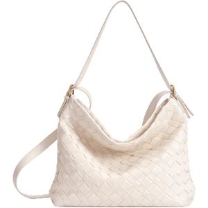 YONGLEE ARTEE Large Capacity Woven Handbag Shoulder Crossbody Bag with Zipper Adjustable Lightweight for Women