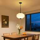 Milk Glass Light Fixture 15in Large Pendant Light Bulb Included